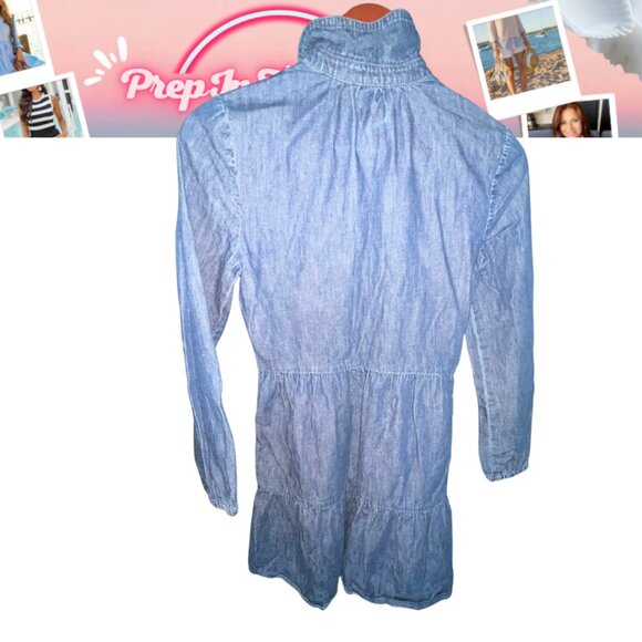 👗 J.Crew Chambray Button-Front Shirt Dress – Size 00 XXS – Denim Blue - Picture 6 of 7